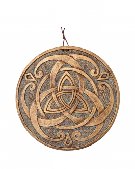 Декоративна тарілка-диск "Трилистник" d24 золото