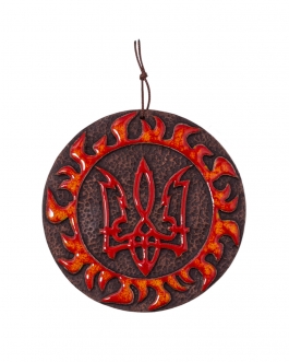 Плакетка "Тризуб" d16 глазур